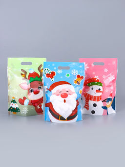 Цена за 50 шт. Пакет подарочный новогодний «Друзья дедушки Мороза», с zip-lock застежкой, МИКС, 15×22 см