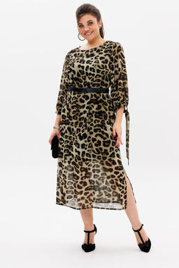 Платье ANELLI 1463 кедровый леопард  фото 2