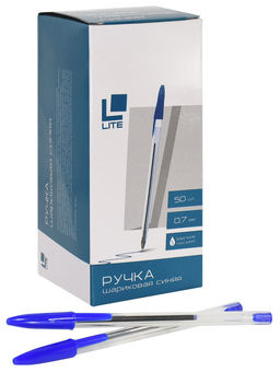 Ручка шарик. LITE синий 0,7 мм прозр. шестигран. корп.