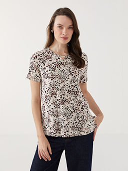 Bisiklet Yaka Desenli Kad?n Bluz