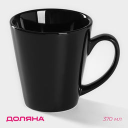 Кружка керамическая Доляна Coffee break, 370 мл, цвет чёрный  фото 6