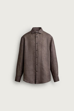 CAMISA REGULAR FIT 100% LINO / Marr?n - Zara фото 6