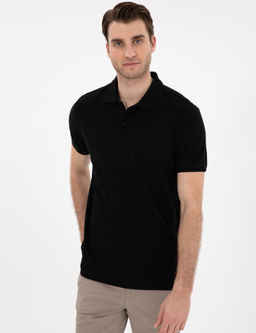 Siyah Slim Fit %100 Pamuk Polo Yaka Basic Ti__rt - Pierre cardin фото 3