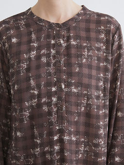 Bisiklet Yaka Etnik Desenli Kad?n Tunik