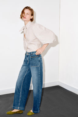 BLUSA RAYAS LAZOS / marron/blanco - Zara фото 3