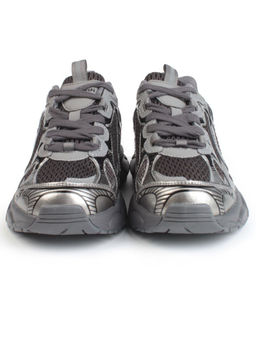 05-P247-1 BLACK/SILVER Кроссовки женские (искусственные материалы, сетка)