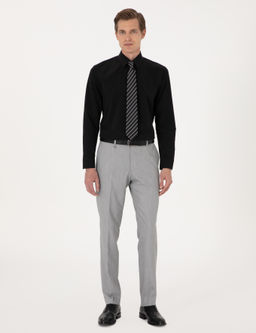 Siyah Slim Fit Uzun Kollu Basic G_mlek