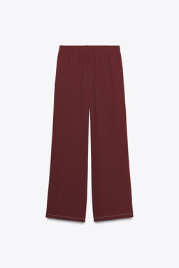 WIDE-LEG TROUSERS WITH CONTRAST TOPSTITCHING