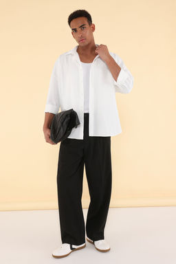 TRENDYOL MAN Beyaz Unisex Oversize Fit Lastik Detayl? Gomlek TMNSS25GO00045 - Trendyolmilla фото 2