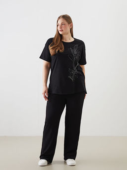 Beli Lastikli Dokulu Kad?n Pantolon