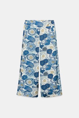 PANTAL?N FLORES ZW COLLECTION / Azul - Zara фото 7