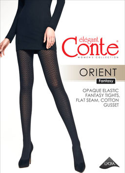 Колготки фантазийные CONTE Колготки с рисунком зигзаг ORIENT nero фото 6