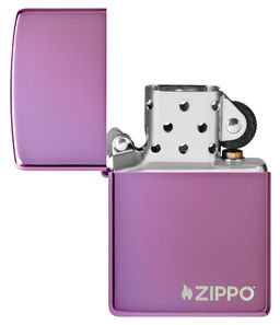 ЗажигалкаZIPPO Логотип с глянцевым фиолетовым покрытием | Logo High Polish Purple 24747ZL