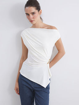 Kay?k Yaka B?zg?l? Bluz