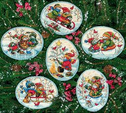 Набор для вышивания DIMENSIONS 08828 Игривые снеговики 11 x 9 см