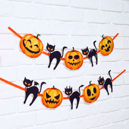 Гирлянда на ленте на Хэллоуин Happy Halloween, длина 250 см