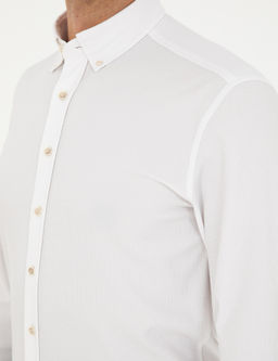Beyaz Slim Fit Uzun Kollu G_mlek