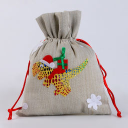 Цена за 2 шт. Мешок новогодний для подарков «Динозавр с подарками», 19×14 см, МИКС