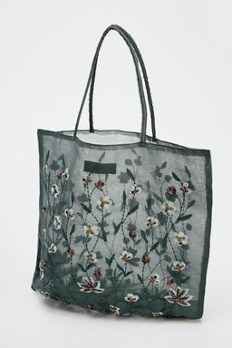 EMBROIDERED FABRIC BAG - Zara фото 5