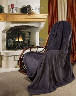 Покрывало-плед КОРАЛ-флис Графит 200*220 см. - Лен поволжья фото 2