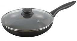 Калитва Сковорода 240мм 1ручка,стеклянная крышка, антипригарное покрытие рифл.дно (серия Кумир)  фото 2