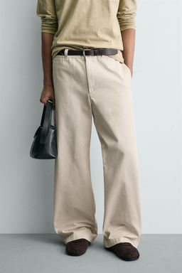 PANTAL?N CHINO WIDE FIT / Blanco roto - Zara фото 2