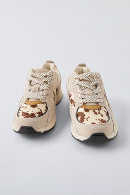 COW LEATHER SNEAKERS - Zara фото 3
