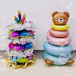 Воздушный шар фольгированный 42" «Пирамидка – цветы», под воздух