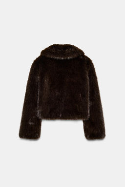 FAUX FUR COLLAR JACKET - Zara фото 13