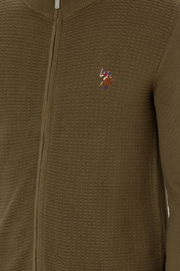 U. S. Polo Assn / Мужской базовый трикотажный кардиган цвета хаки - U.s. polo assn фото 19
