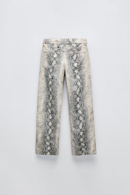 STRAIGHT SNAKE PRINT JEANS - Zara фото 2