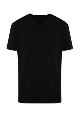 TRENDYOL MAN Siyah Regular/Normal Kesim V-Yaka Basic %100 Pamuklu T-Shirt TMNSS24TS00084 - Trendyolmilla фото 6