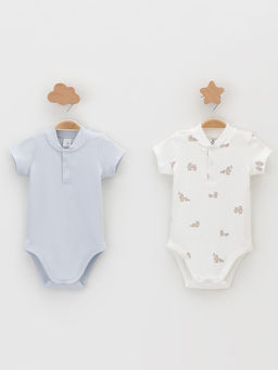 К 6543-2уп/серо-голубой 4106,молочный Н104 набор полукомбинезон (боди) яс