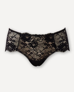 Трусы-шорты из черного кружева