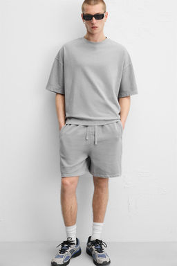 WASHED RELAXED FIT JOGGER BERMUDA SHORTS - Zara фото 35