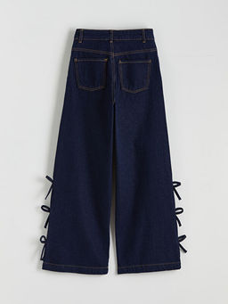 Wideleg Fiyonk Detayl? K?z ?ocuk Jean Pantolon