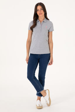 Kad_n Gri Melanj Basic Ti__rt Sepette S_rpriz _ndirim - U.s. polo assn фото 4