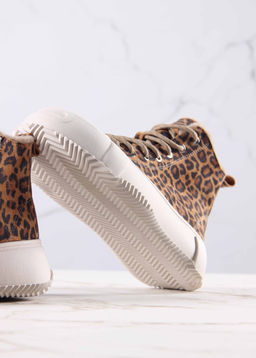 Ботинки 217.PODYUM151be. коричневый леопард замша/Шерсть