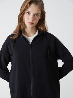 Kap??onlu D?z Oversize Kad?n Tunik