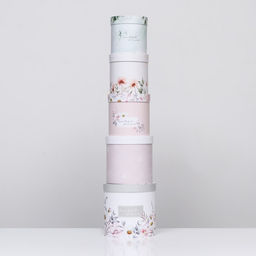 Набор шляпных подарочных коробок 5 в 1 Цветочный, 20?20?20?14?14?14 см