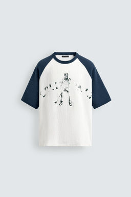 CAMISETA PUNTO COLOR BLOCK ESTAMPADO / Crudo - Zara фото 7