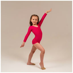 Купальник гимнастический Grace Dance, с шортами, с длинным рукавом, р. 30, цвет малина  фото 3