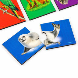 Пазл двойной Животные (головоломка), 12 пазлов, 24 детали - Лесная мастерская фото 17