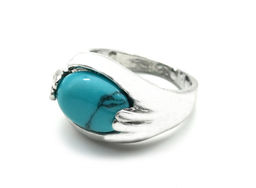 Кольцо с бирюзой (имитация) овал 10*14мм