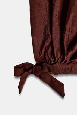 ZW COLLECTION TIE WAIST BLOOMER TROUSERS - Zara фото 7