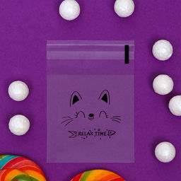 Цена за 100 шт. Пакет БОПП с липкой лентой, "Счастья", 7*7+3см