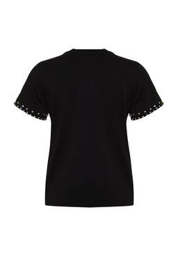 Siyah Tas Aksesuar Detayl? Regular Kal?p Orme T-Shirt TWOSS24TS00070