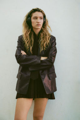 FAUX LEATHER STRAIGHT BLAZER - Zara фото 9