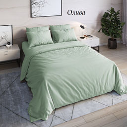 Комплект постельного белья Олива, САТИН ПРЕМИУМ 1,5 сп