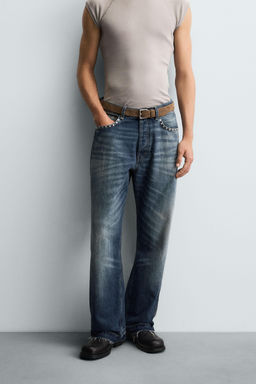STUDDED LOOSE FIT JEANS - Zara фото 2
